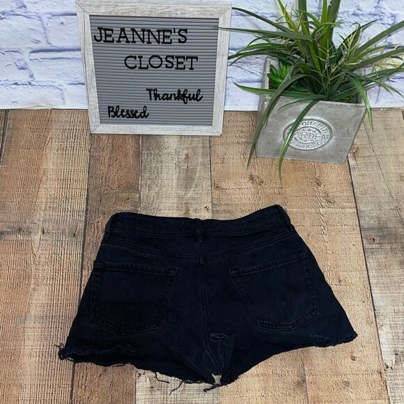 PacSun | High Rise Pyramid Black Denim Shorts - Picture 4 of 11